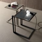 Tavolinë Kafeje me Dizajn Gjeometrik Metal dhe Xham - Zigozago Viadurini