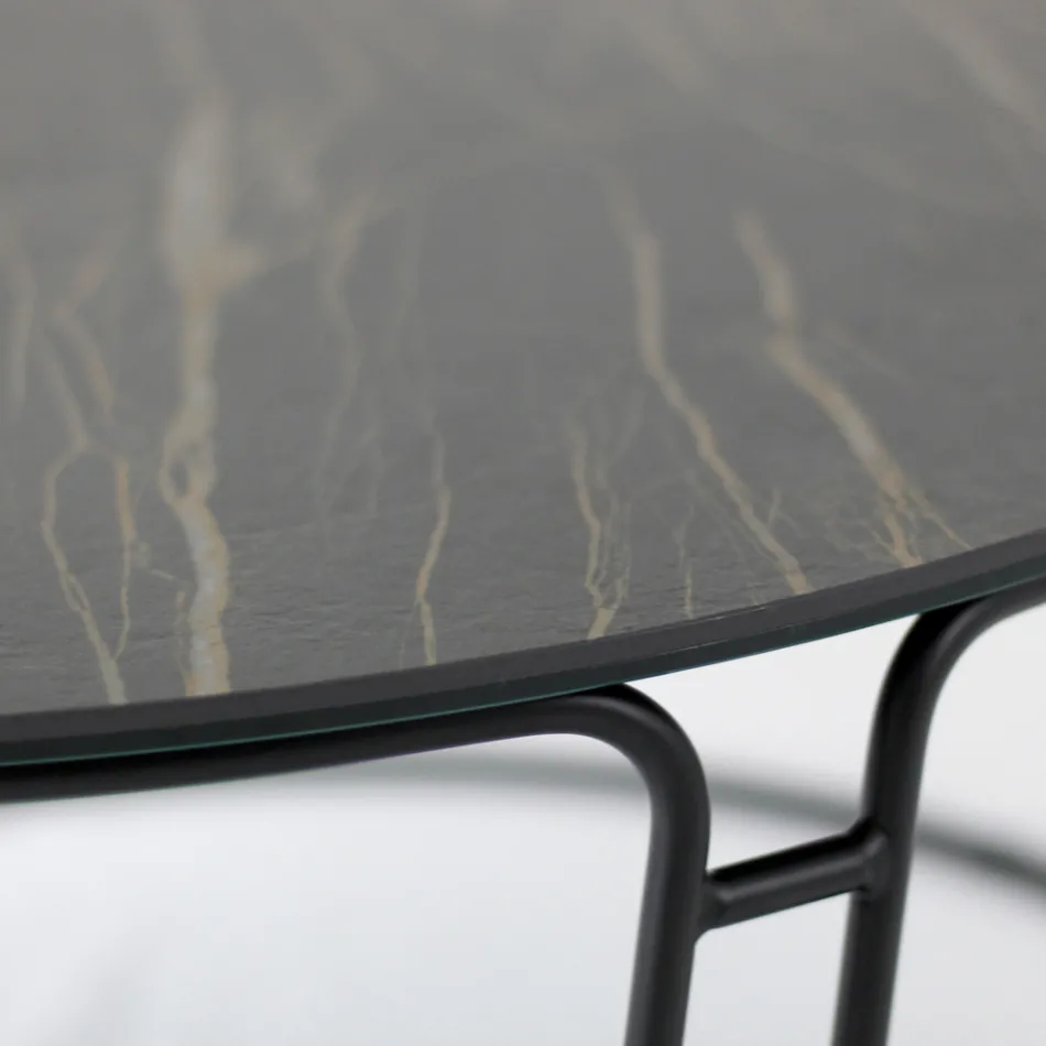 Tavolinë kafeje e rrumbullakët dhe bazë e prodhuar në Itali - Tullia Viadurini