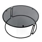 Tavolinë kafeje me majë xhami dhe bazë të rrumbullakët Prodhuar në Itali - Tullia Viadurini