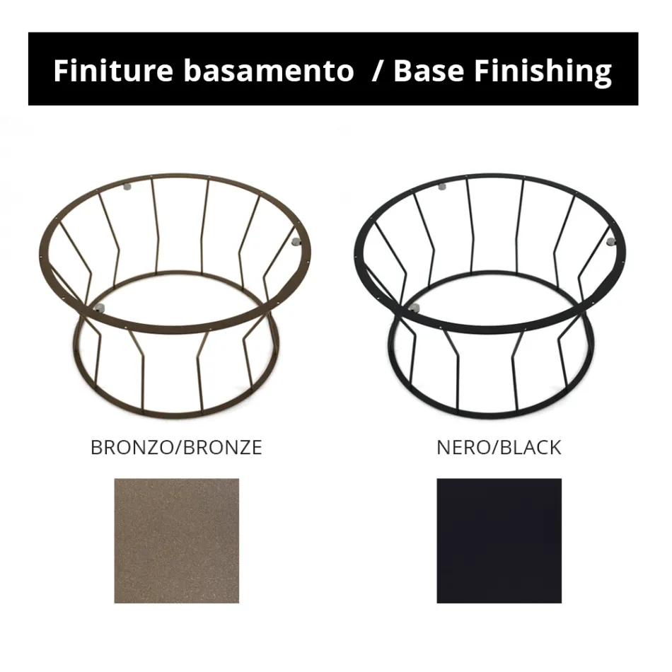 Tavolinë e rrumbullakët e kafesë në çelik dhe qelq Prodhuar në Itali - Alisea Viadurini