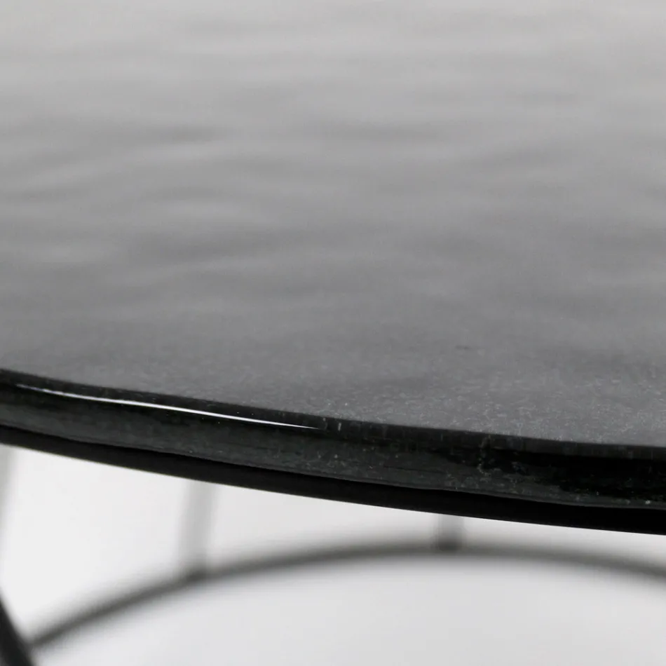 Tavolinë e rrumbullakët e kafesë në çelik dhe qelq Prodhuar në Itali - Alisea Viadurini