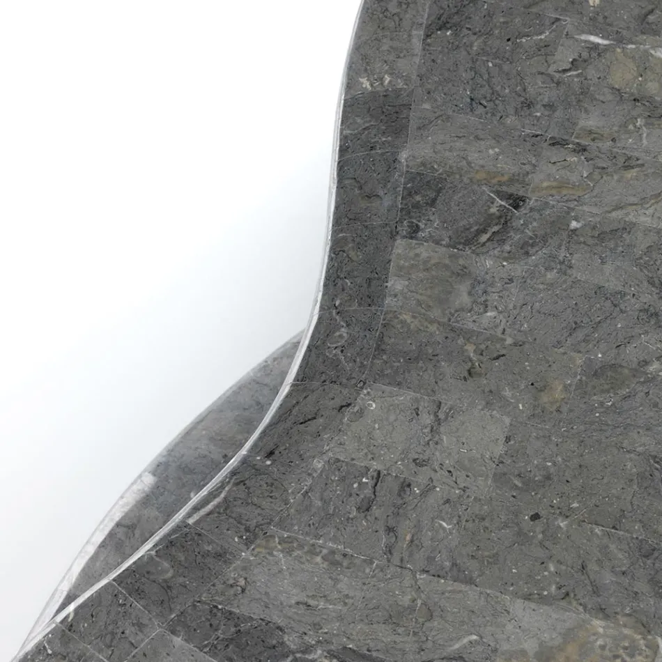 Tavolinë kafeje në stil modern me dekorime të ndryshme prej guri fosil - gome Viadurini