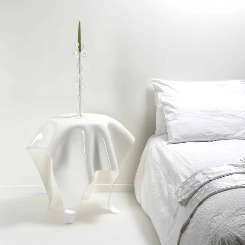 Tabela bashkëkohore e modelit të bardhë pleksiglas Otto, e bërë në Itali Viadurini