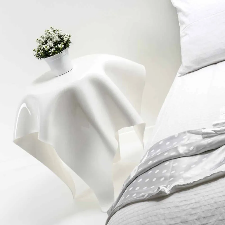 Tabela bashkëkohore e modelit të bardhë pleksiglas Otto, e bërë në Itali Viadurini