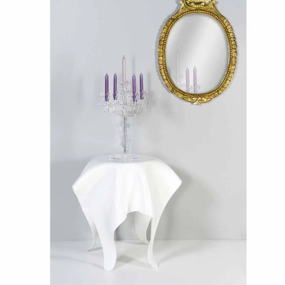 Tabela bashkëkohore e modelit të bardhë pleksiglas Otto, e bërë në Itali Viadurini