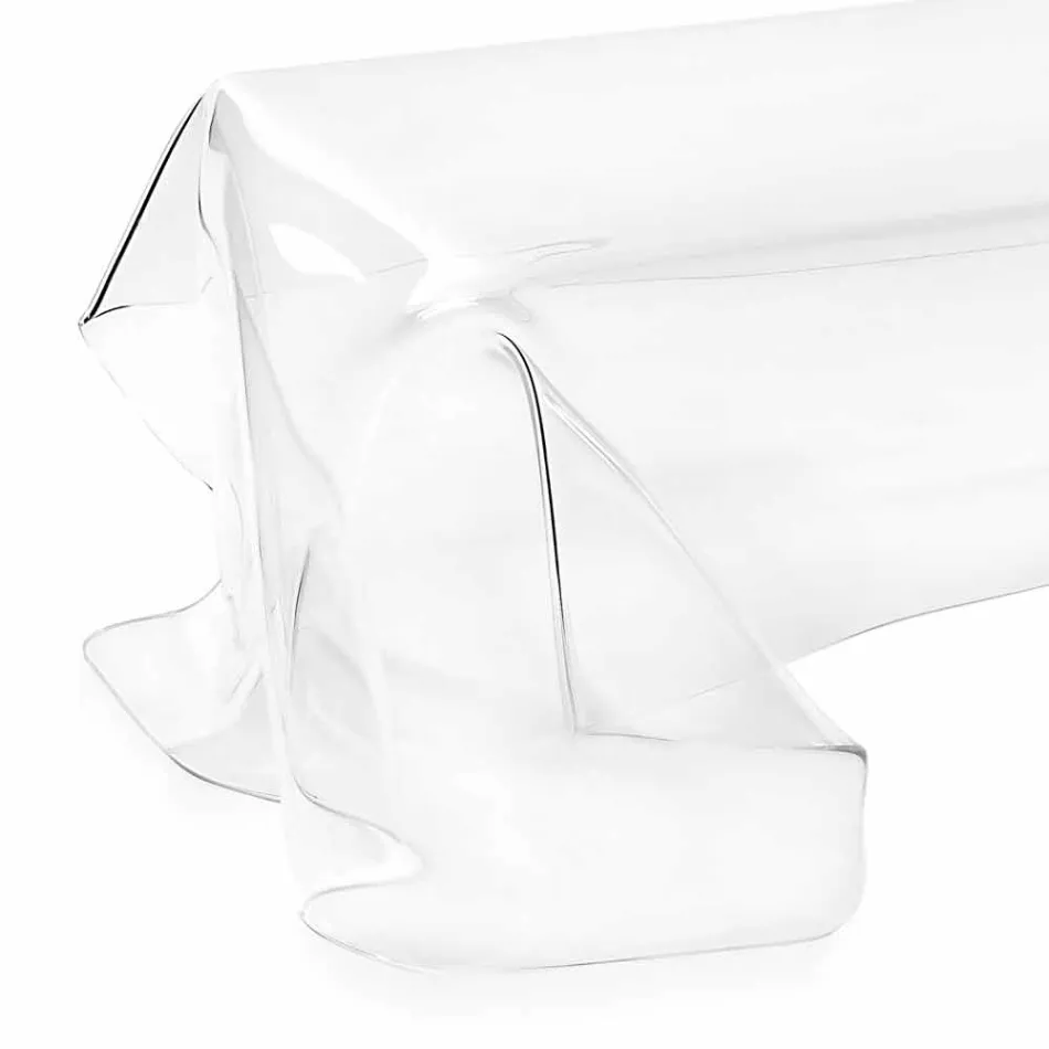 Tabela e kafesë pleksiglase me një model bashkëkohor transparent, të shtruar në Azi Viadurini