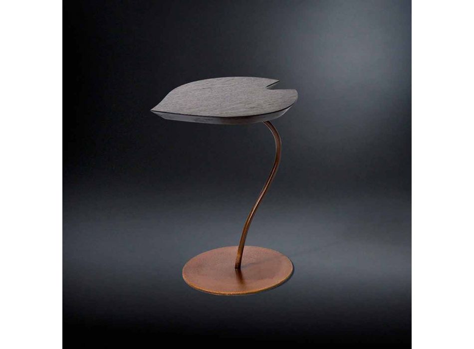 model tryezë kafeje në dru me bazë hekuri Fletë Viadurini