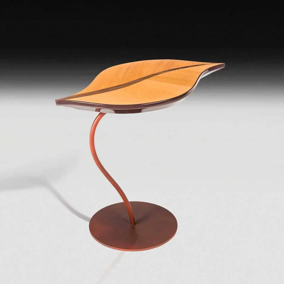 Tabela e shërbimit në dru lisi dhe këmbët në çelik Adam Viadurini