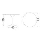Tavolinë kafeje Eero Saarinen H 39 me majë të rrumbullakët në mermer të errët Emperador Viadurini