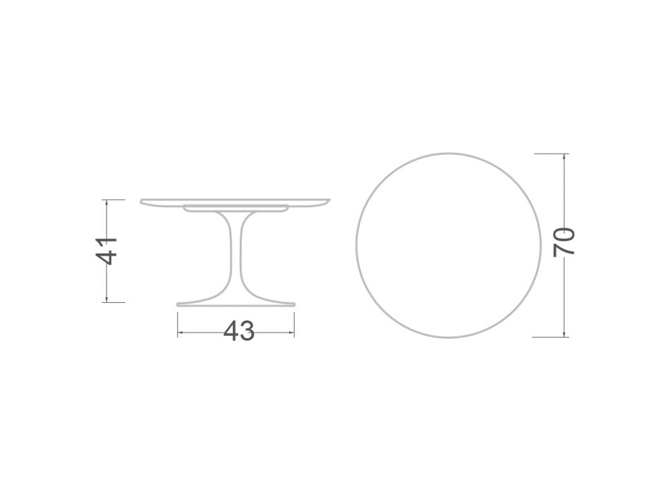 Tavolinë kafeje Eero Saarinen H 41 me majë mermeri të errët Emperador Prodhuar në Itali Viadurini