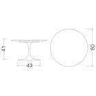Tavolinë kafeje Eero Saarinen H 41 me majë prej mermeri të errët Emperador Prodhuar në Itali Viadurini