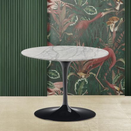 Tavolinë kafeje Eero Saarinen H 41 në mermer Statuarietto Carrara Prodhuar në Itali Viadurini