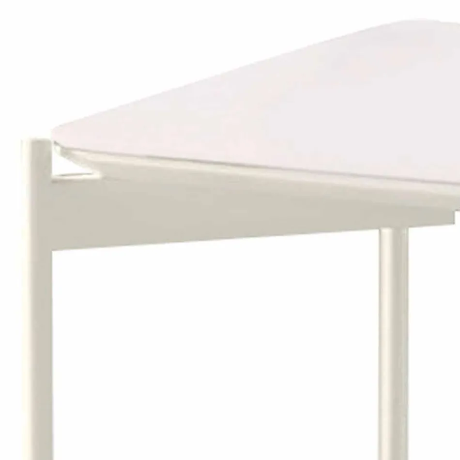 Tabela e kafes me qeramike dhe metale me një plan katror - Design Porcupine Viadurini