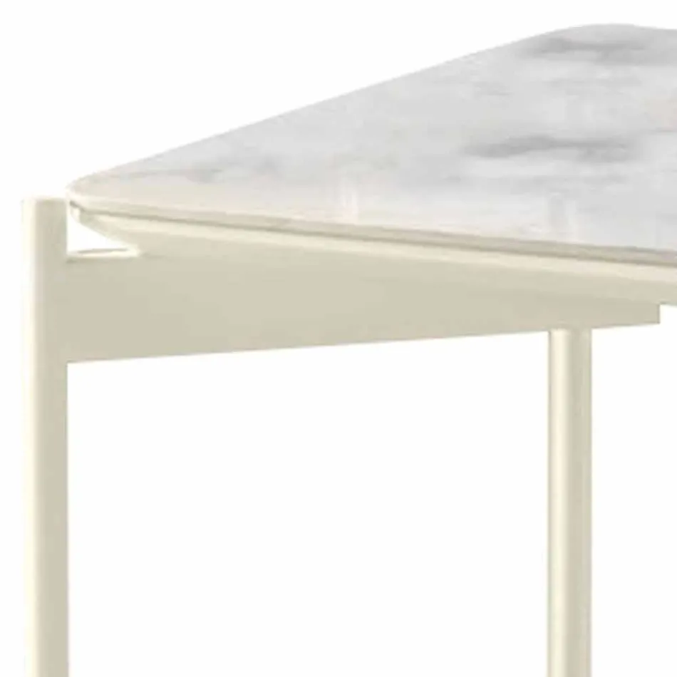 Tabela e kafes me qeramike dhe metale me një plan katror - Design Porcupine Viadurini