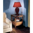 Tavolinë kafeje prej druri Bassano Francia me majë xhami Prodhuar në Itali - Patecati Viadurini