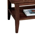 Tavolinë kafeje me finiturë arre të patinuar me raft Made in Italy - Pekele Viadurini