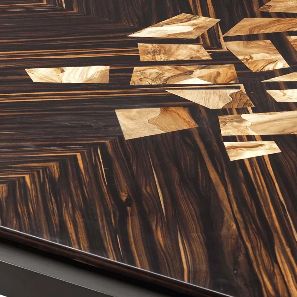 Tavolinë kafeje druri të ngurtë të dizajnit modern Grilli Zarafa të bërë në Itali Viadurini