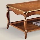 Tavolinë kafeje luksoze prej druri të arrës dhe ari, e prodhuar në Itali - Cambrige Viadurini