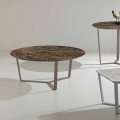 Tavolina e rrumbullakët e kafesë e bërë nga mermeri emperador, dizajn modern, Adone