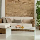 Tavolinë kafeje prej qelqi të temperuar të lakuar 10 mm me efekt mermeri - Aiello Viadurini