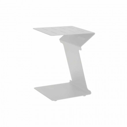 Tavolinë anësore për divan për ambiente të jashtme në alumin të bardhë ose të zi - Denix Viadurini