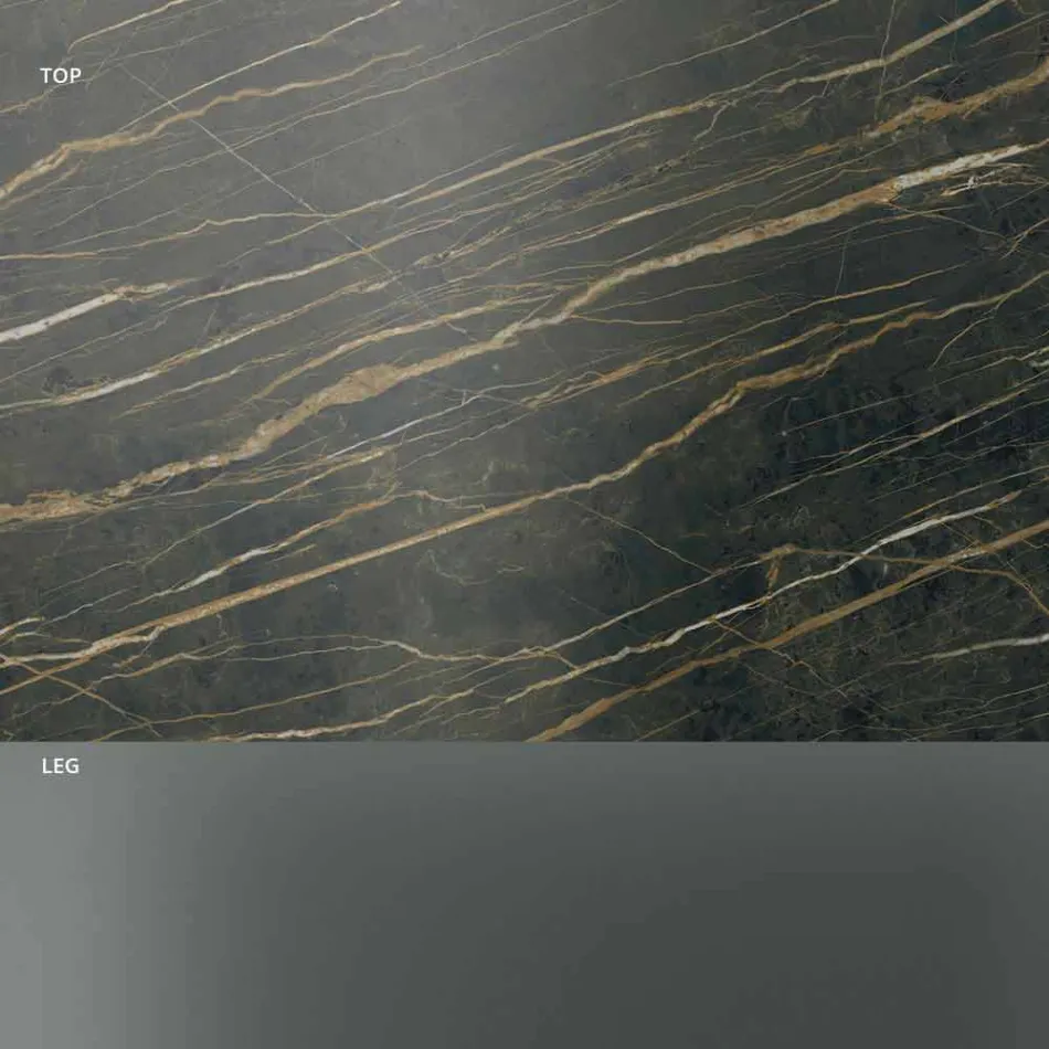 Tavolinë anësore divani për dhomë të gjallë me majë qeramike dhe xham të tymosur - e rastësishme Viadurini