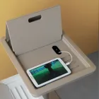 Divan Tavolinë anësore Metal dhe PVC me lartësi të rregullueshme për tablet - Tekniko Viadurini