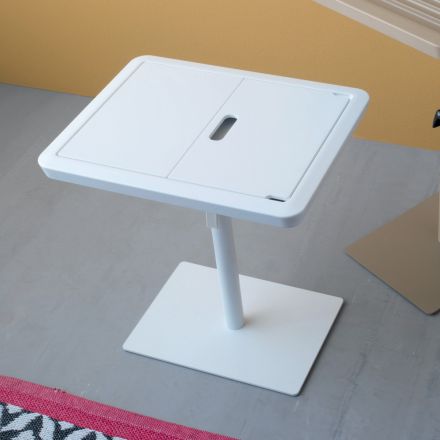 Divan Tavolinë anësore Metal dhe PVC me lartësi të rregullueshme për tablet - Tekniko Viadurini