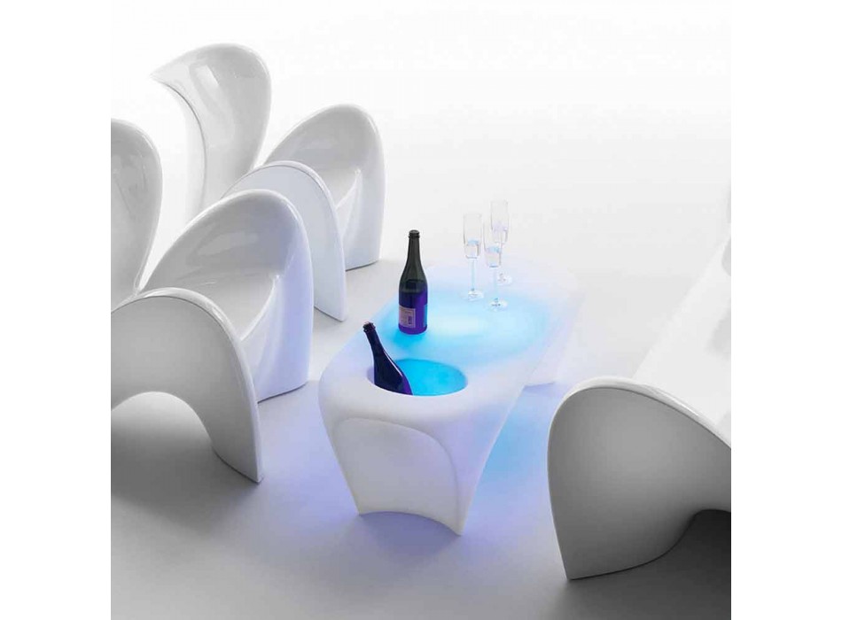 Tavolinë kafeje e Ndritshme me Shishe Verë me gaz, Dizajn i Jashtëm ose i Brendshëm - Lily nga Myyour Viadurini