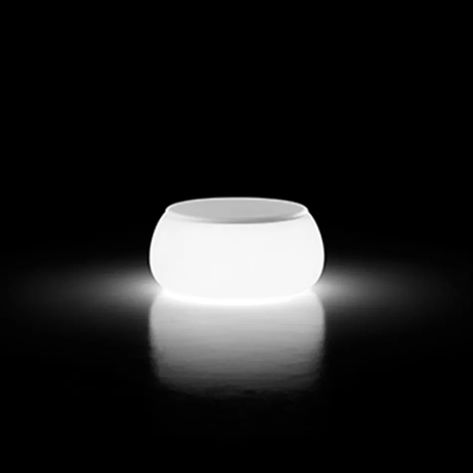 Tavolinë kafeje e rrumbullakët e ndritshme e kopshtit në polietileni Prodhuar në Itali - Tibaldo Viadurini