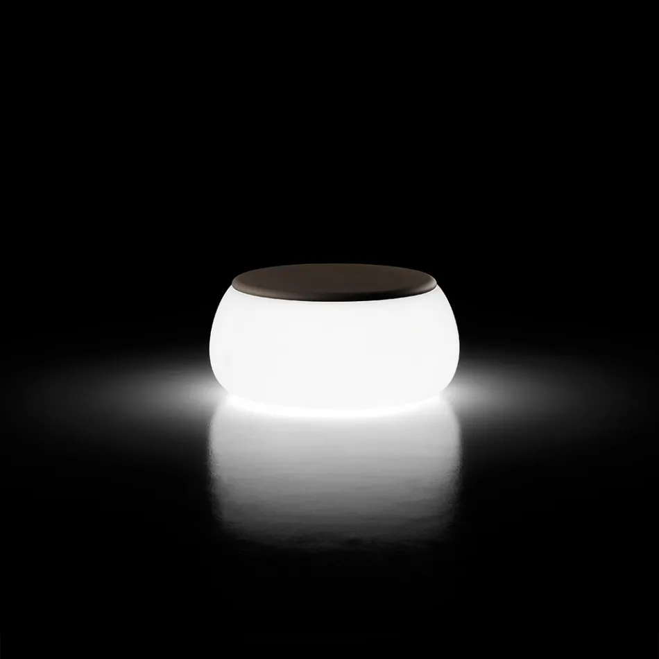 Tavolinë kafeje e rrumbullakët e ndritshme e kopshtit në polietileni Prodhuar në Itali - Tibaldo Viadurini