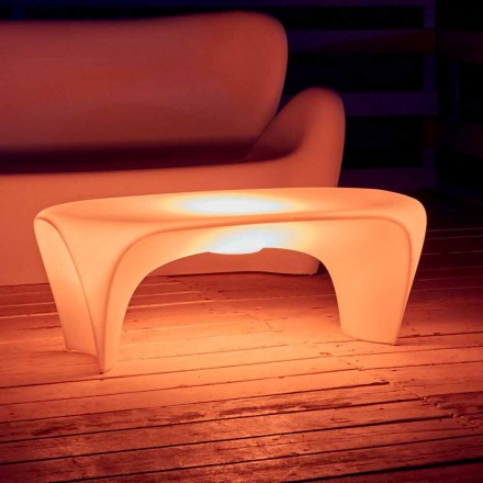 Tavolinë kafeje me shkëlqim RGB për Dizajn të Jashtëm ose të Brendshëm në Plastikë - Lily nga Myyour Viadurini