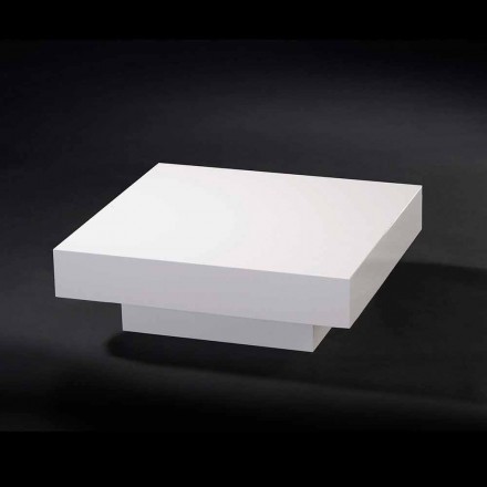 Tavolinë kafeje bashkëkohore prej druri e mbuluar në metafrlate Loft Cadeau Viadurini