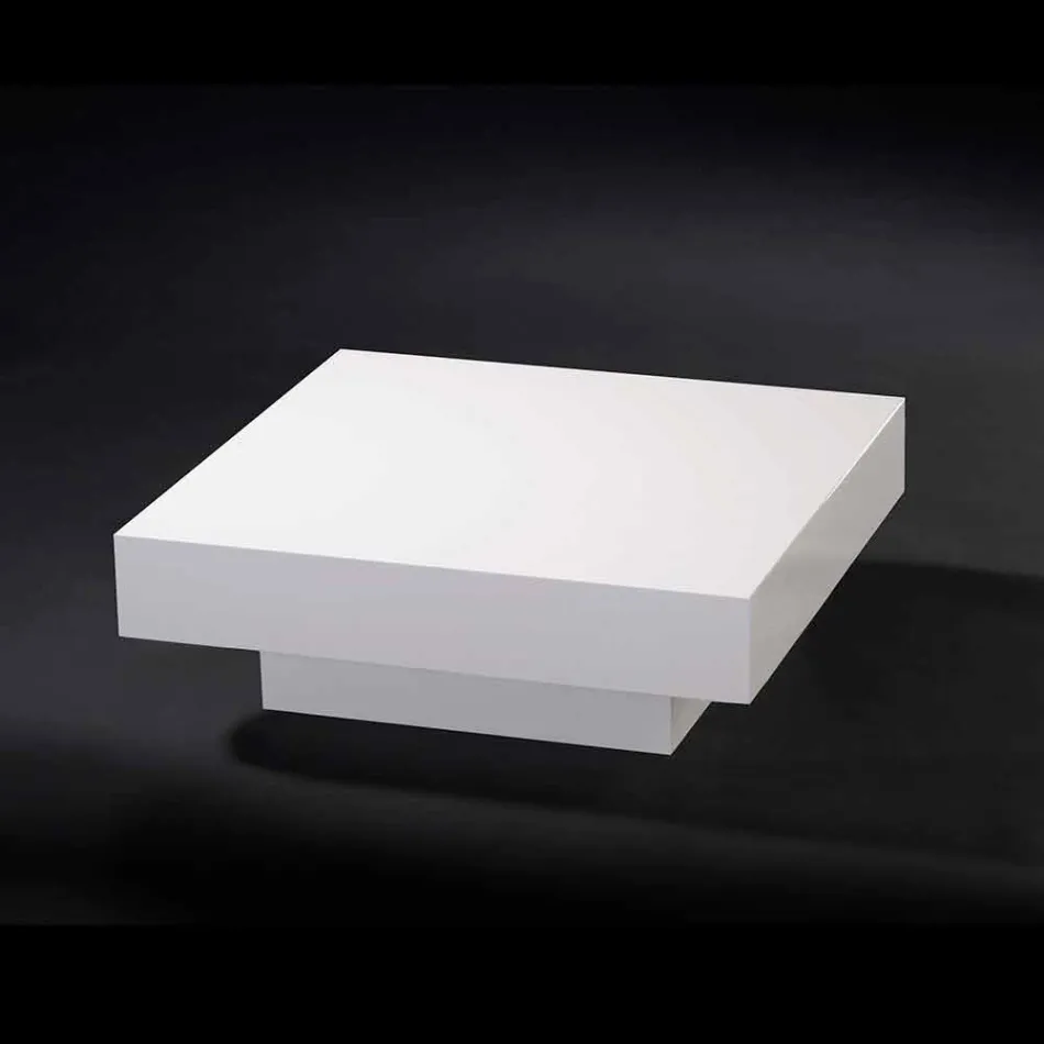 Tavolinë kafeje bashkëkohore prej druri e mbuluar në metafrlate Loft Cadeau Viadurini