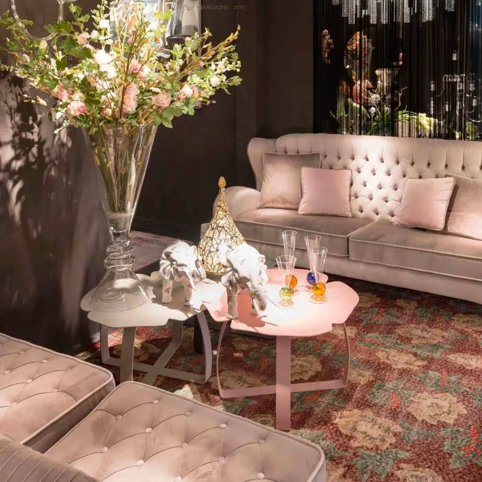 bashkëkohor lazer tavoline kafeje metalike prerë formën e luleve Andy Viadurini