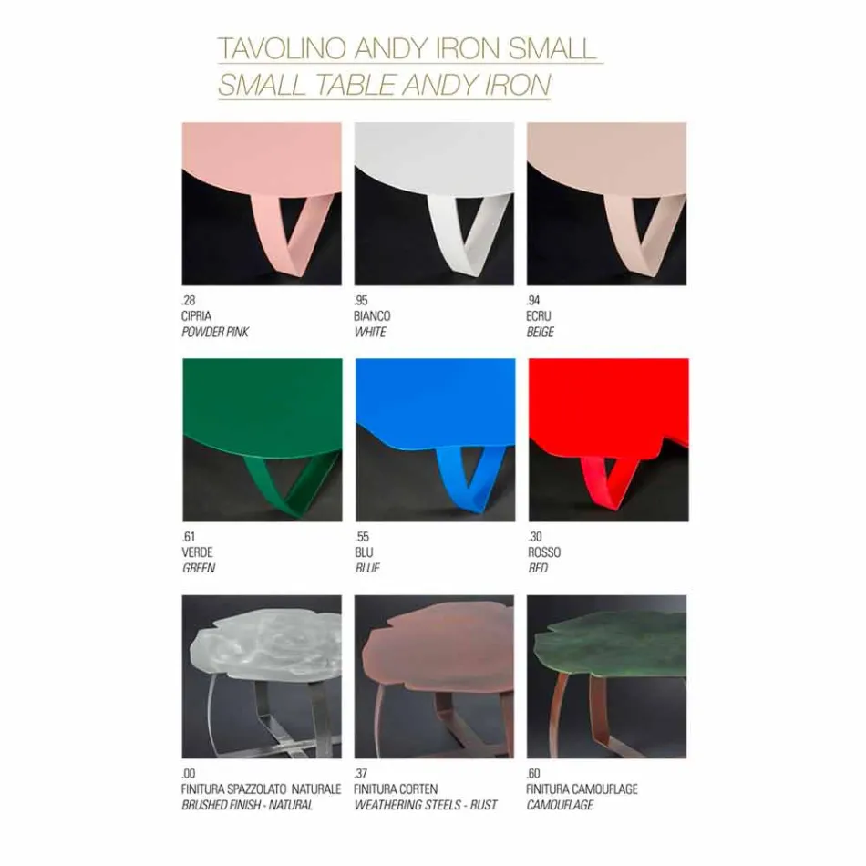 bashkëkohor lazer tavoline kafeje metalike prerë formën e luleve Andy Viadurini