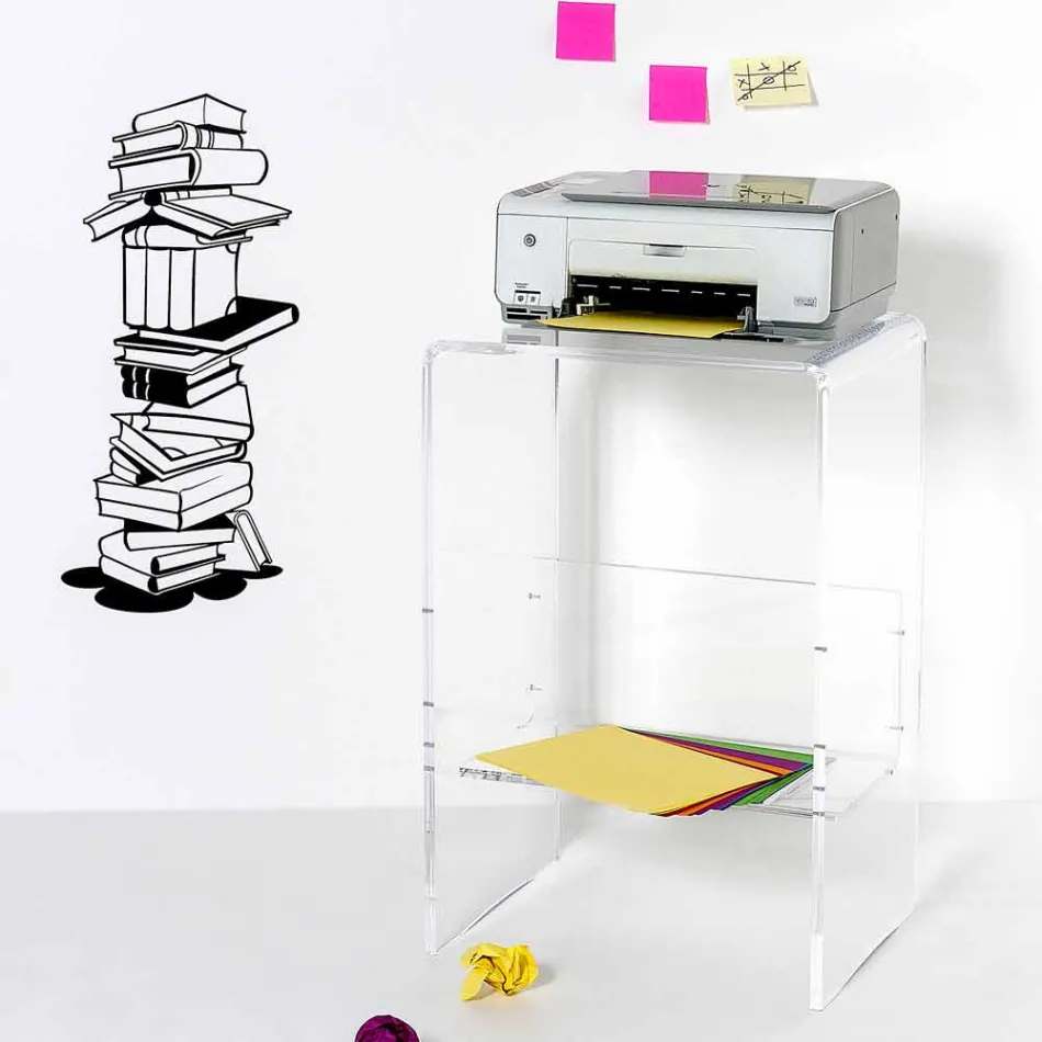 Tabela kafeje bashkëkohore pleksiglase L50 x H76 x P40 cm Aza, e bërë në Itali Viadurini