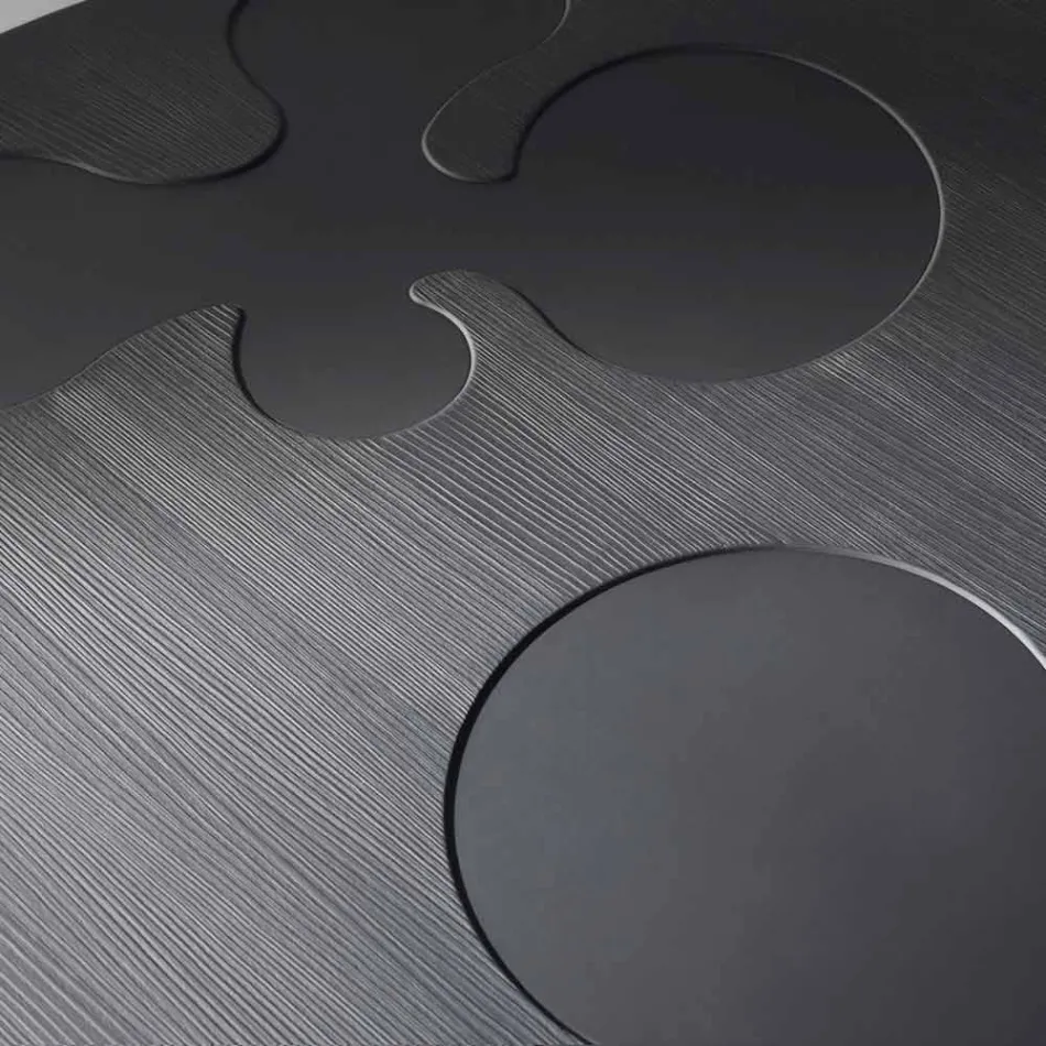 Tavolinë kafeje bashkëkohore e zezë e bërë nga dru larshi i llakuar Zambak Viadurini