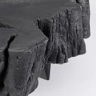 Tavolinë kafeje e zezë Homemotion prej çeliku dhe druri natyral akacie - Camala Viadurini