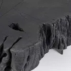 Tavolinë kafeje e zezë Homemotion prej çeliku dhe druri natyral akacie - Camala Viadurini