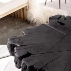 Tavolinë kafeje e zezë Homemotion prej çeliku dhe druri natyral akacie - Camala Viadurini