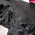 Tavolinë kafeje e zezë Homemotion prej çeliku dhe druri natyral akacie - Camala Viadurini