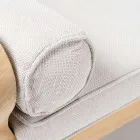 Tavolinë kafeje ose pouf në natyrë me dru tik dhe jastëkë - Circe Viadurini