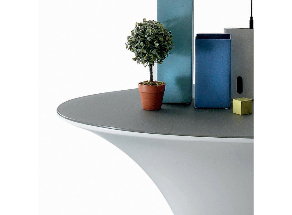 Boat Design Tavolinë Kafeje Ovale Metal dhe Glass Etched - Embarkation Viadurini
