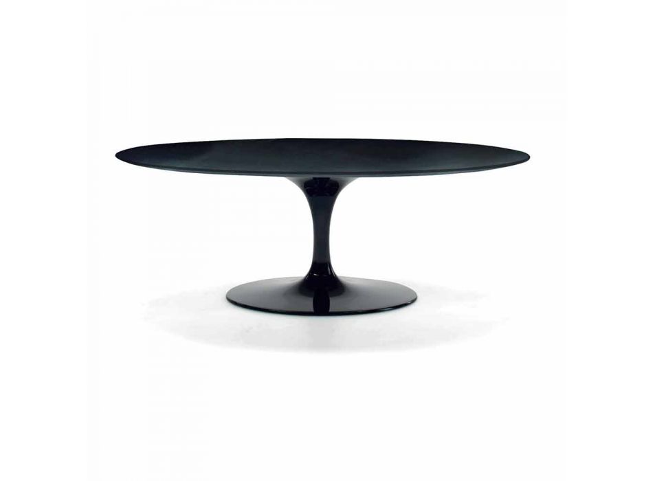 Tavolinë Kafeje Ovale në Laminat dhe Alumin Prodhuar në Itali - Dollarë Viadurini
