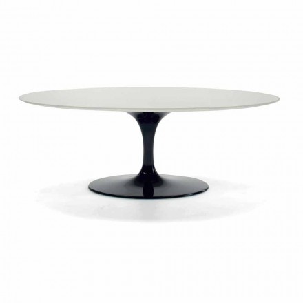 Tavolinë Kafeje Ovale në Laminat dhe Alumin Prodhuar në Itali - Dollarë Viadurini