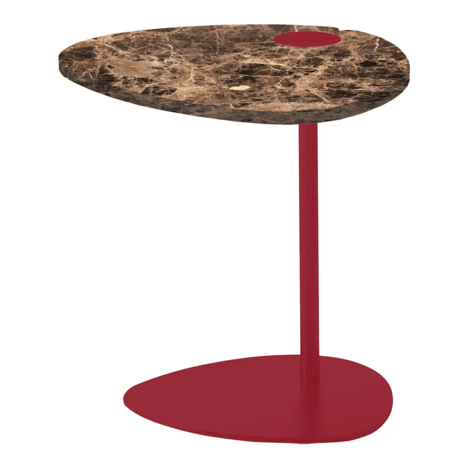 Tavolinë kafeje për dhomën e ndenjes në mermer metalik dhe marquinia, dizajn luksoz - Yassine Viadurini