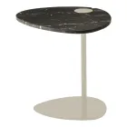 Tavolinë kafeje për dhomën e ndenjes në mermer metalik dhe marquinia, dizajn luksoz - Yassine Viadurini