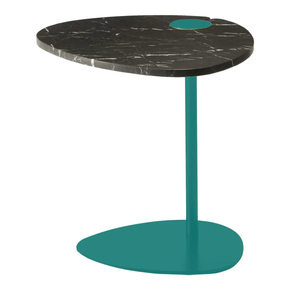 Tavolinë kafeje për dhomën e ndenjes në mermer metalik dhe marquinia, dizajn luksoz - Yassine Viadurini