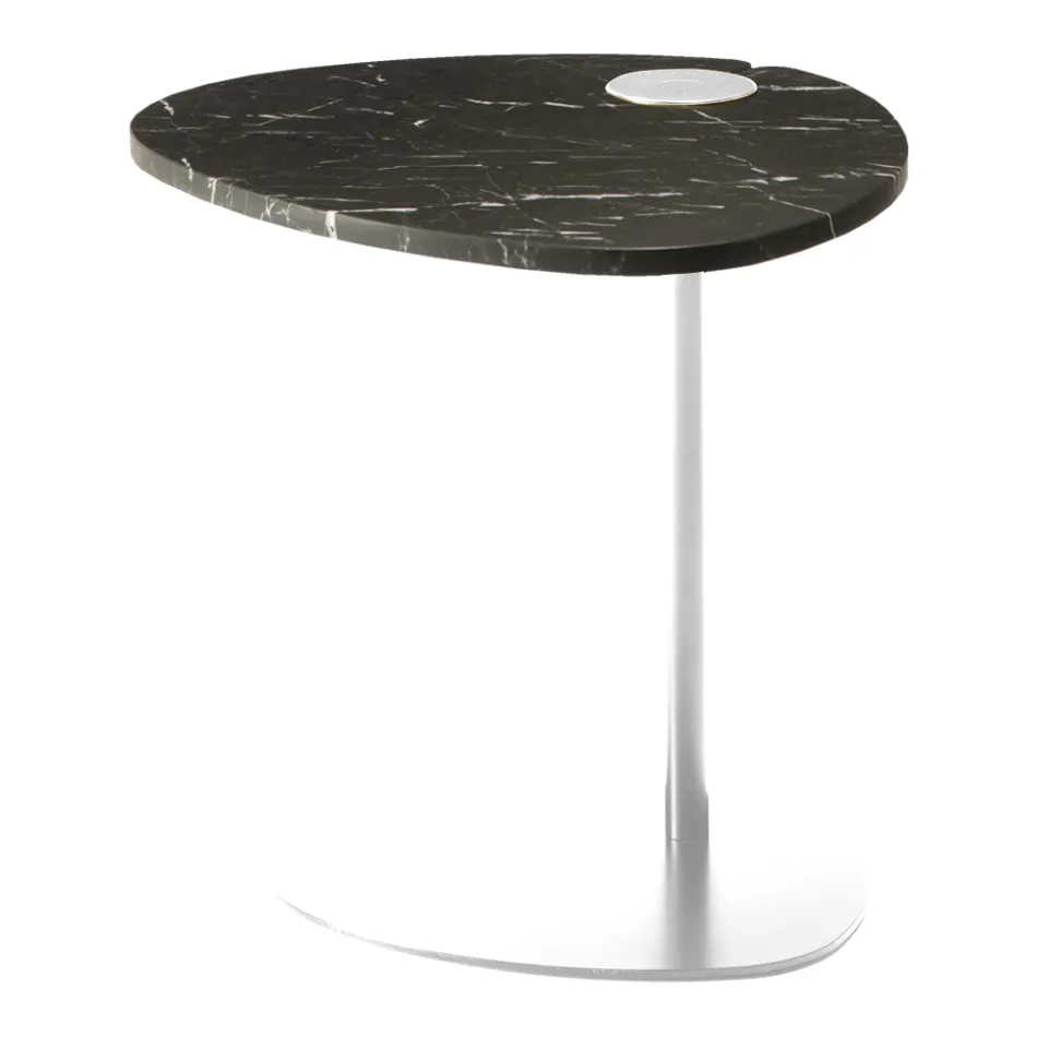 Tavolinë kafeje për dhomën e ndenjes në mermer metalik dhe marquinia, dizajn luksoz - Yassine Viadurini